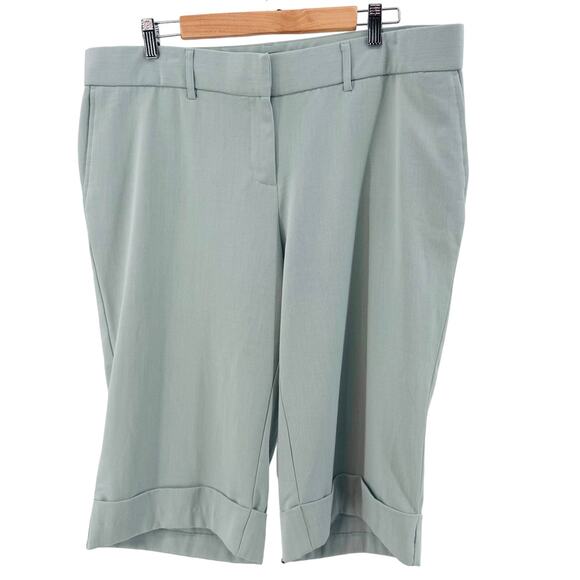 Soft by Avenue Light Green Capri Pants Womens Size 16 High Waisted Stretch Crop - Picture 1 of 7